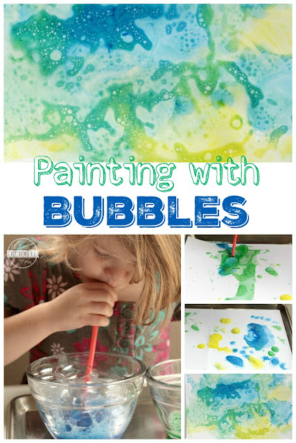 Looking for a fun craft activity? You've got to try bubble painting!  Kids of all ages from toddler, preschool, pre-k, kindergarten, first grade, 2nd grade, 3rd grade, and 4th grade students will love making bubble painting with straws. As children blow and paint with foam bubbles they will create beautiful, mesmorizing bubble paint art. 