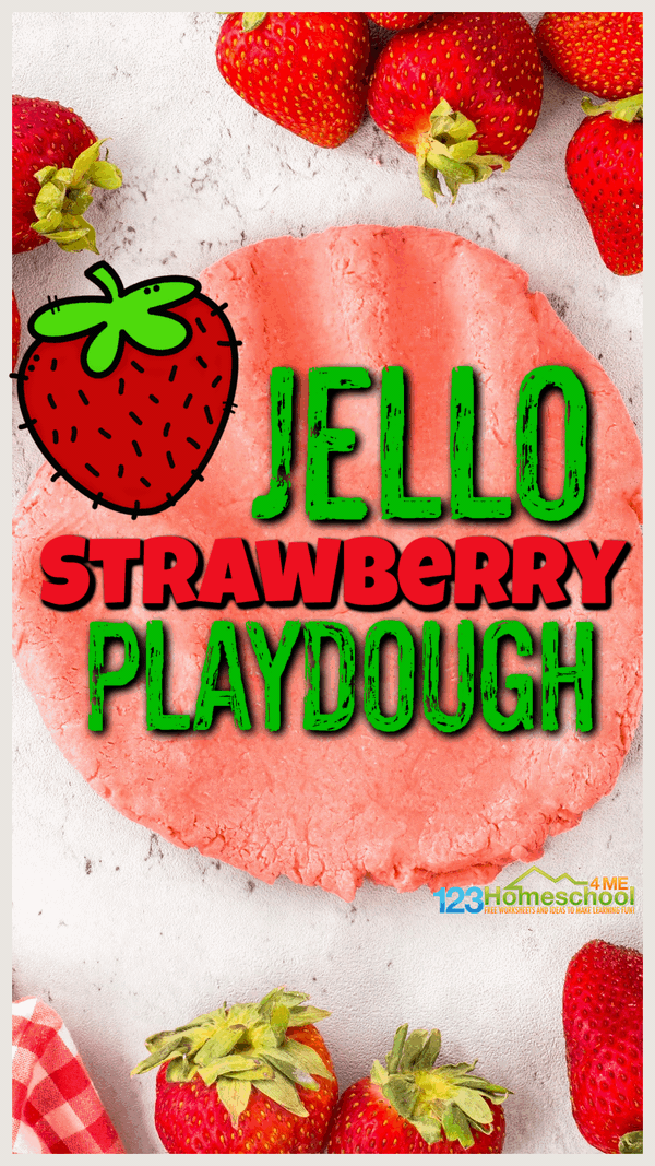 No Cook, Scented Strawberry Jello Playdough Recipe for Summer