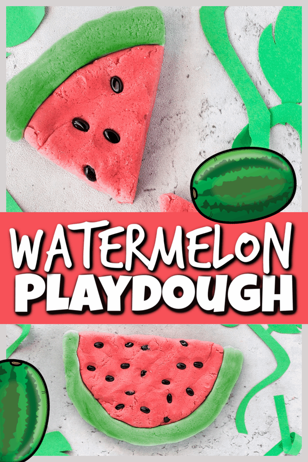 Nothing says summer like a big juicy watermelon! We whipped up a bath of this amazing, scented watermelon playdough for our upcoming watermelon theme! This homemade playdoh recipe is super easy-to-make, soft, and such a fun watermelon activity! Use this kool aid play dough recipe as a fun summer activities for preschoolers, toddlers, kindergartners, grade 1, grade 2, and grade 3 students.
