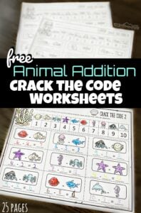 Turn practicing addition into a fun activity as children get to become detectives with these free printable Addition Crack the Code Worksheets. These are perfect for kindergarten and first grade students working on addition within 20.