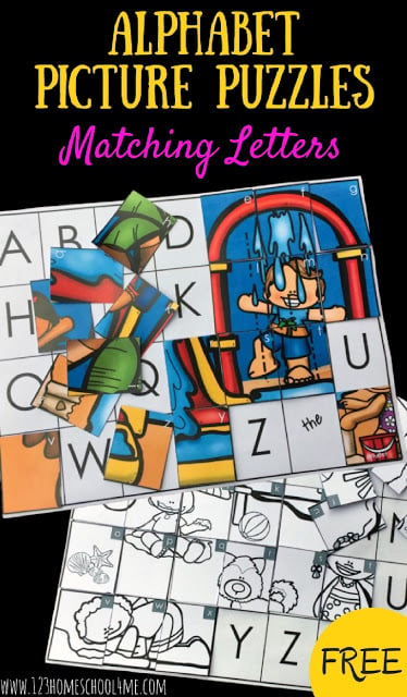 If your kids love puzzles and are learning the alphabet, this alphabet matching game is for you. As preschool, pre-k, and kindergarten students work on letter matching, they need lots of practice matching upper and lowercase letters! This cute alphabet activity allow students to practice matching upperacase and lower case letters to create a picture.  Simply print pdf file with Alphabet picture puzzle and you are ready to play and learn with a summer activity for kindergarten.