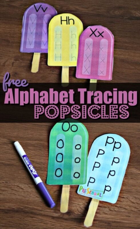 FREE Alphabet Tracing Popsicles