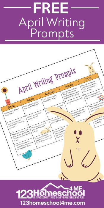 FREE Printable April Writing Prompts Calendar