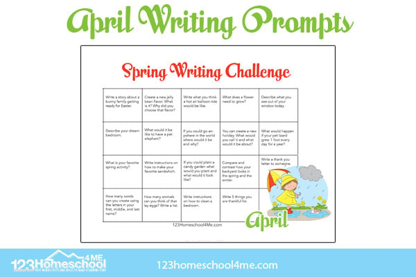 FREE Printable Spring Writing Prompts for April