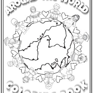 around the world coloring book cover