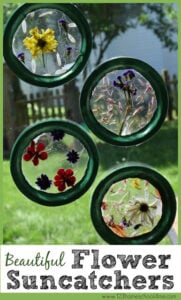 Beautiful summer craft for kids using flowers