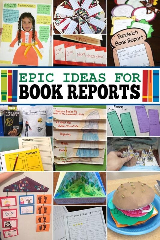 Book reports are a great way for kids to recall what they’ve read, help with reading comprehension, and improve writing too. But not all kids enjoy filling out book report forms. Here are 26 creative, fun, and unique book report ideas. So if you are looking to make book reports more fun, you will love these clever creative book report ideas for kindergarten, first grade, 2nd grade, 3rd grade, 4th grade, 5th grade, and 6th grade students.  Which book report projects will you try first?
