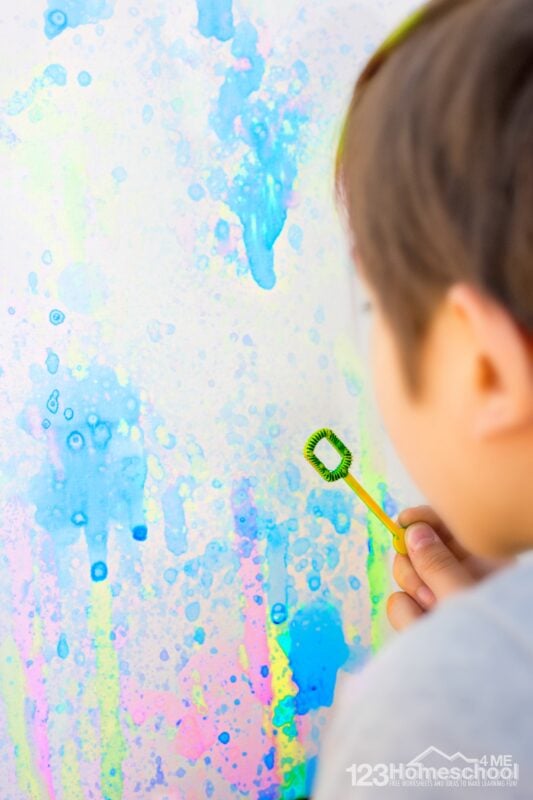 bubble art - fun, silly play activity for kids of all ages to try this spring or summer
