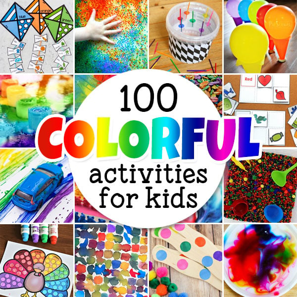 Over 100 fun color activities for kids from preschoolers, toddlers, & kindergartners to learn with colorful printables, crafts, worksheets