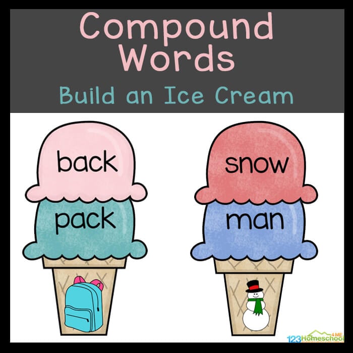FREE Printable Ice Cream Compound Words Activity