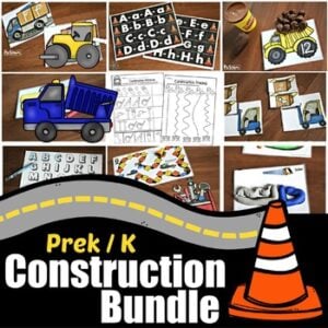 HUGE Construction Bundle for preschoolers and kindergartners to make learning fun