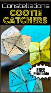 Kids will have loads of fun learning about different star formations and their names with this easy-to-make Constellations Cootie Catcher. This is the perfect addition to your solar system for kids unit with preschool, pre k, kindergarten, first grade, 2nd grade, 3rd grade, 4th grade, 5th grade, and 6th grade students