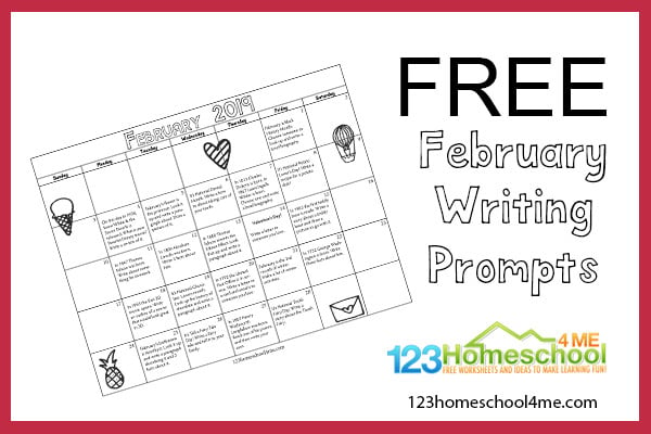 February Writing Prompts Calendar