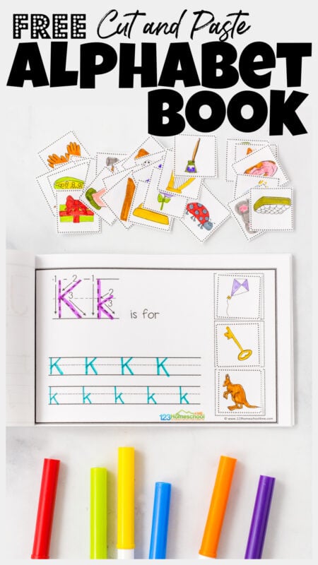 Help kids learn the Alphabet with these Alphabet Cut and Paste Worksheets pdf! These free printable cut and paste alphabet worksheets allow children to practice tracing letters and working on letter sounds while having fun. These letter tracing worksheets are great for preschool, pre-k, and kindergarten age studnets too. Simply print the alphabet tracing sheet and you are ready to play and learn!