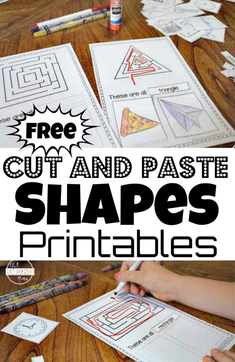 FREE Printable Cutting Shapes Worksheets