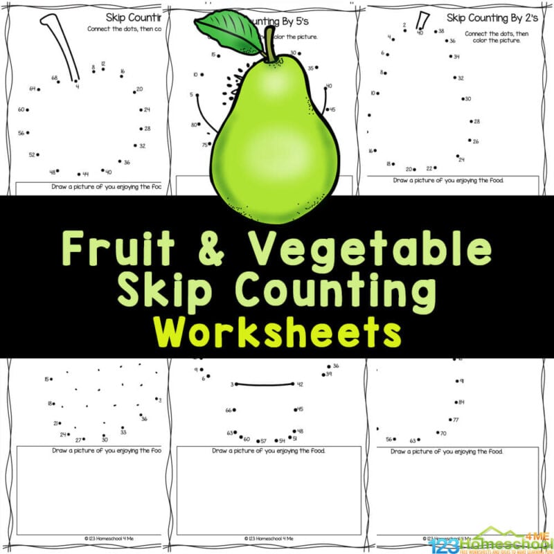 Work on skip counting for kids with free printble dot to dot worksheets for kindergarten, first grade, and 2nd graders.