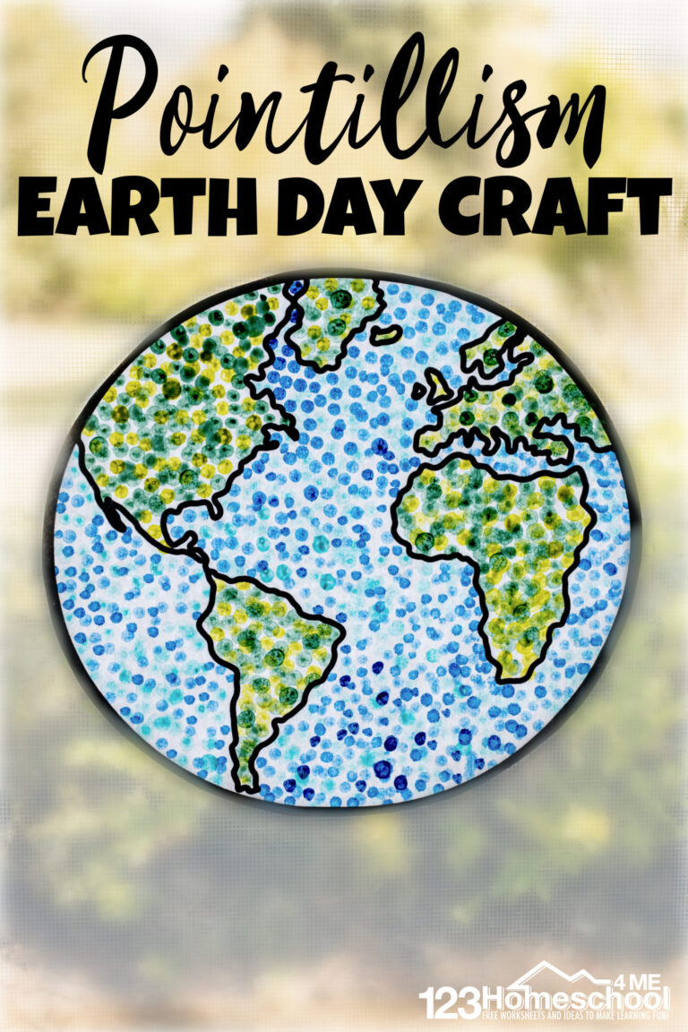 Pointillism Earth Day Crafts and Art Project for Kids