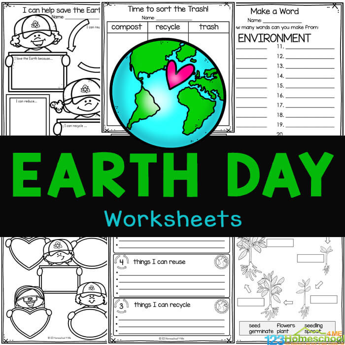 Learn about Earth Day for Kids with super cute earth day worksheets. These earth day printables are for kindergarten and elementary students.
