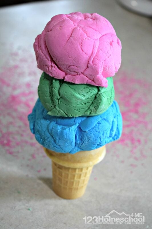 Kids will have fun scooping this edible play dough as a fun summer activity.