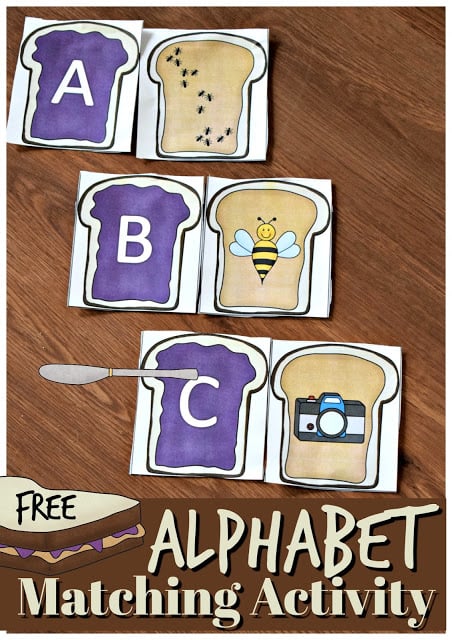 Alphabet Peanut Butter and Jelly Sandwiches