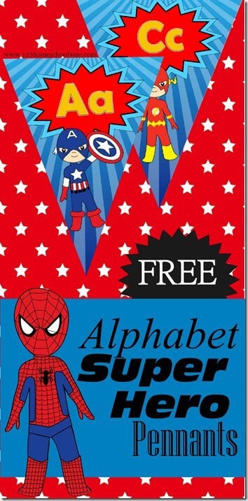 Super Hero Alphabet Pennants
