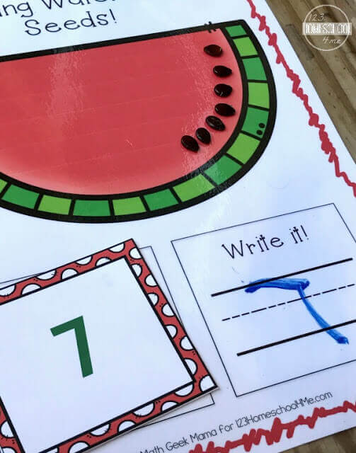FREE Printable Watermelon Seeds Counting Activity