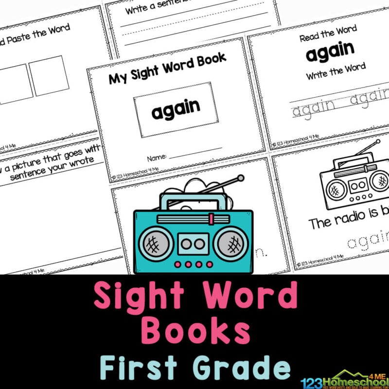 Grab this FREE First Grade Sight Words Printable set with a mini book for kids to read and learn each of the dolch list for grade 1.