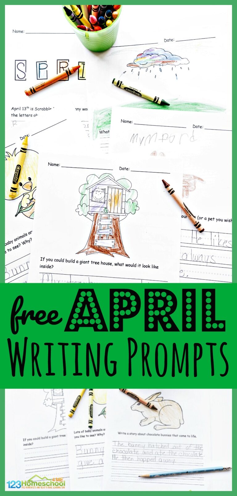 FREE Printable April Writing Prompts for Spring