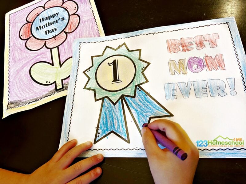 simple pretty flower and #1 Mom Award Mother's Day Coloring Pages