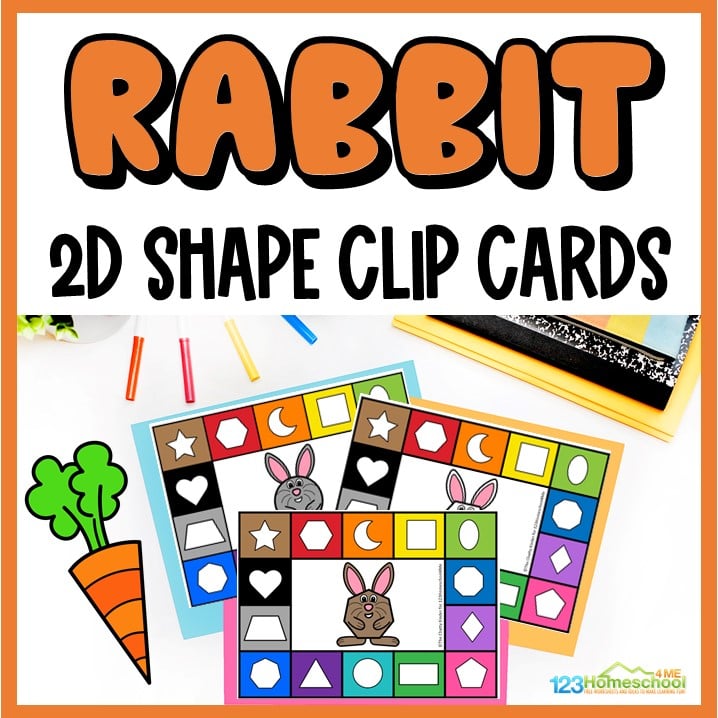 FREE Printable Spring Rabbit Shape Recognition Activity for Kids