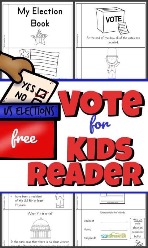 It is important to teach children about how we elect the president of the United States of America. This simple, no prep Voting for Kids reader will help pre k, kindergarten, first grade, 2nd grade, 3rd grade, 4th grade, 5th grade, and 6th grade students. This printable election book is perfect for preparing children for November elections! 