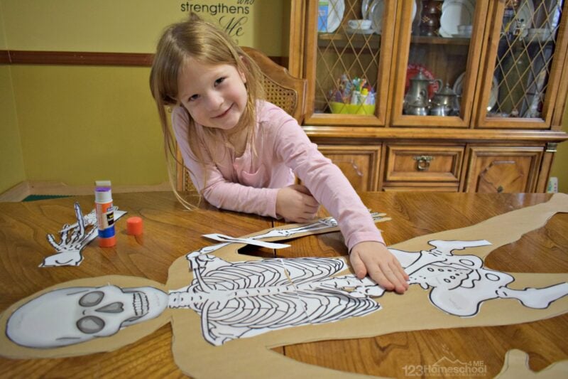 this human body model project is fun to print and use for kids to make their own skeleton