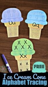 ice cream cone letter tracing
