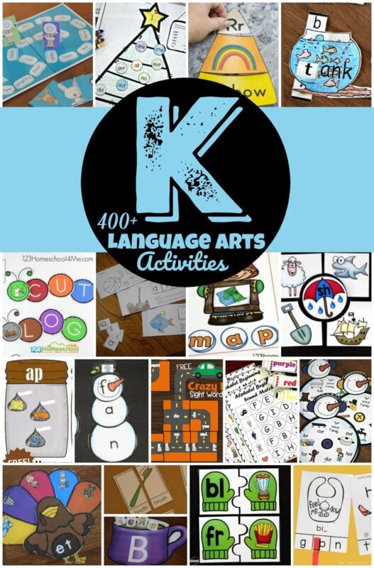 Over 400 Kindergarten Activities to help kids work on learning their alphabet letters, reading, and other literacy skills