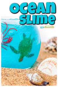 Kids of all ages will love playing with this new ocean slime. Not only does this ocean slime recipe have a wonderful texture and mesmerizing color, but this ocean activity for kidswill lead to hours and hours of creative play. Add this under the sea slime to your next ocean unit for some engaging play with ocean animals with your toddler, preschool, pre-k, kindergarten, first grade, 2nd grade, 3rd graders, and more!  These ocean activities for preschoolers is a MUST try.