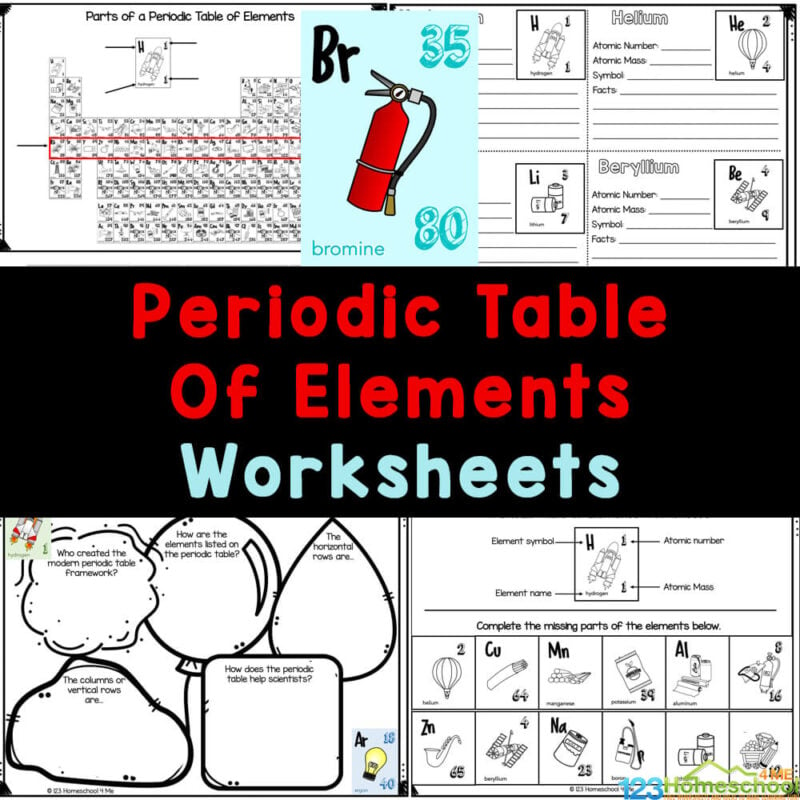Learn the elements on the periodic table with these free printable science worksheets pages for students taking Chemistry.