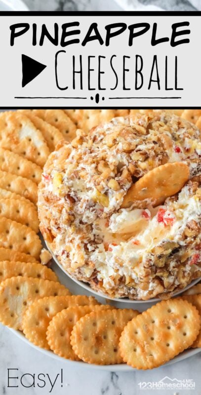 This pineapple cheese ball is the perfect cheese ball recipe! It is slightly sweet with an amazing flavor that will be a favorite with kids and grown ups alike. This is my favorite appetizer recipes. Yummy!
