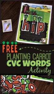 Planting Carrots CVC Activity for Kindergarten