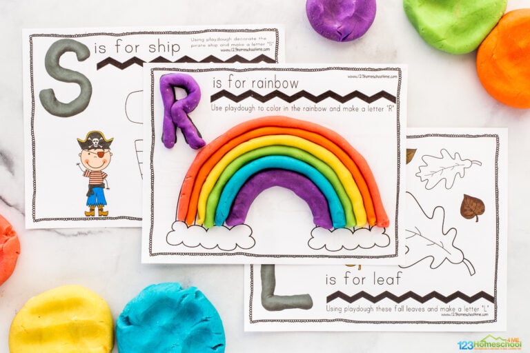 Free Printable A to Z Letter Playdough Mats