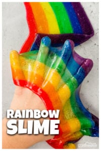 If your kids love slime - they are going to flip over making Rainbow Slime! Use this rainbow activity for kids as part of your next rainbow theme for spring or summer. This colorful slime recipe is also a really fun St Patricks day activity, a weather activity, or a color theme too!   Toddler, preschool, pre-k, kindergarten, first grade, 2nd grade, 3rd grade and 4th grade students will love this rainbow art ideas. Just follow our simple rainbow slime recipe and we will show you how to make rainbow slime.