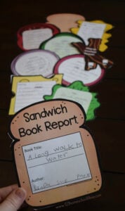Sandwich book report printable
