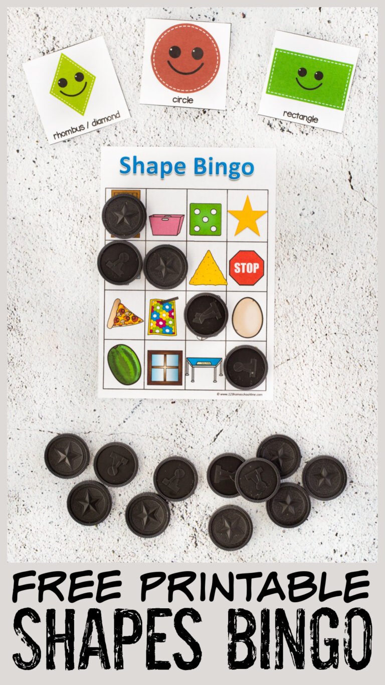 FREE Printable Shape Bingo Game for Kids