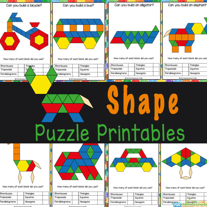 FREE Printable Shape Pattern Block Templates Math Activity