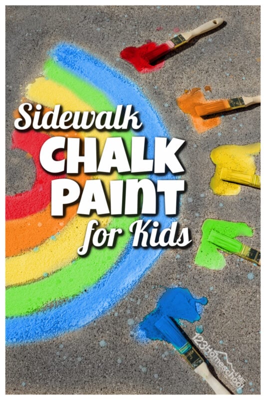 Looking for the best sidewalk chalk paint recipe? We think this sidewalk chalk is perfet because it is super quick, only uses 2-ingredients, and makes such bold, vibrant colors for kids to color with. Use this diy sidewalk chalk paint with toddler, preschool, pre-k, kindergarten, first grade, 2nd grade, and 3rd graders to let their imaginations SOAR! Let them use the homeamade chalk to create dragons, butterlies, flowers, trees, aliens, and more. Creating and using homemade sidewalk chalk paingit such a fun, simple, and classic summer activity for kids of all ages!