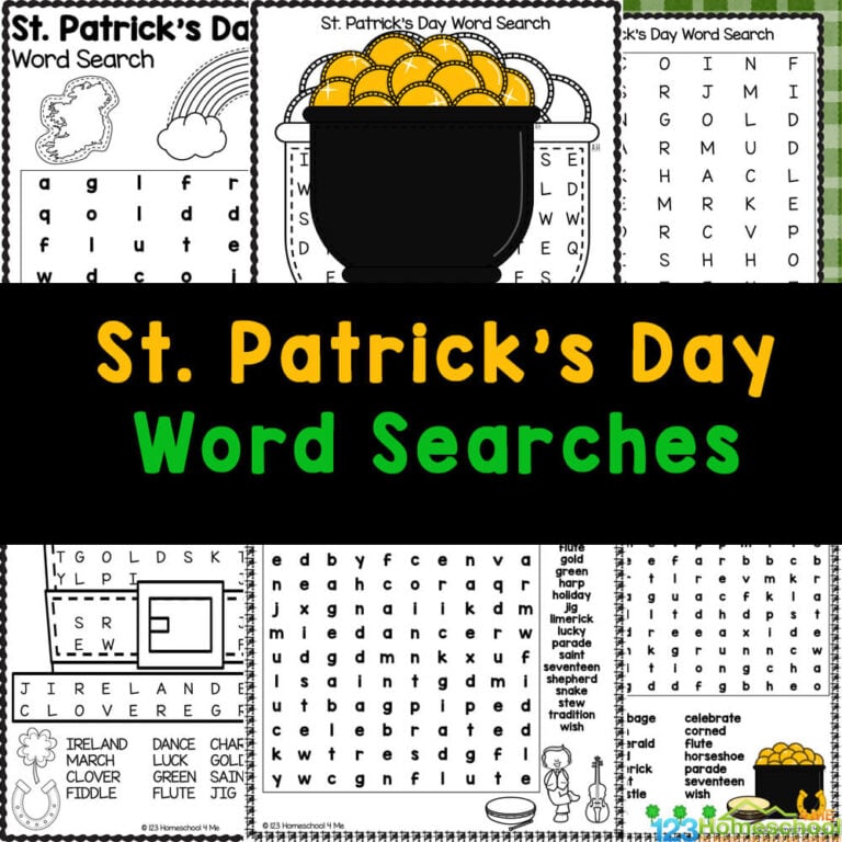 St Patricks Day Word Searches – Free Activity Sheets