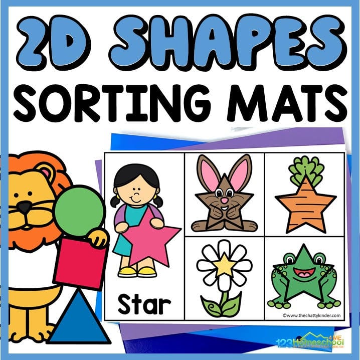FREE Printable 2D Sorting Shapes Activity