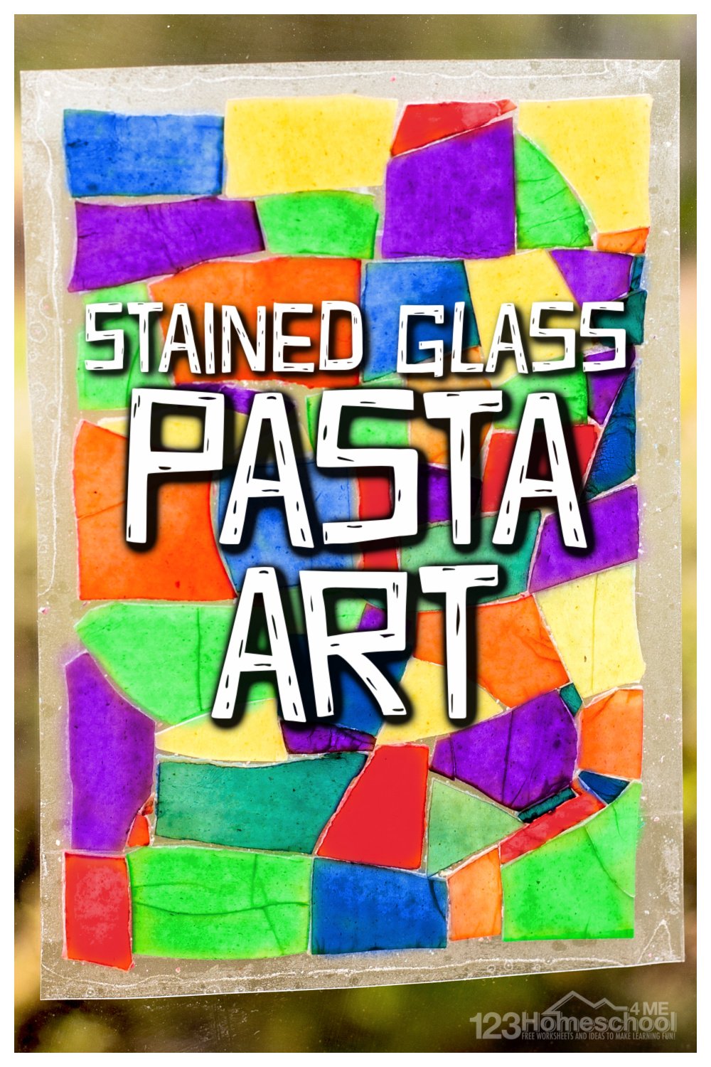 Stained Glass Pasta Art and Craft for Kids
