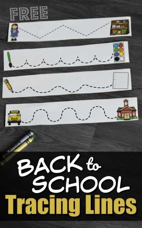 Back to School Tracing Lines Worksheets for 3 year olds