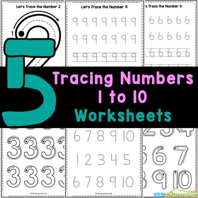 FREE Printable Tracing and Writing Numbers 1 to 10 Worksheets