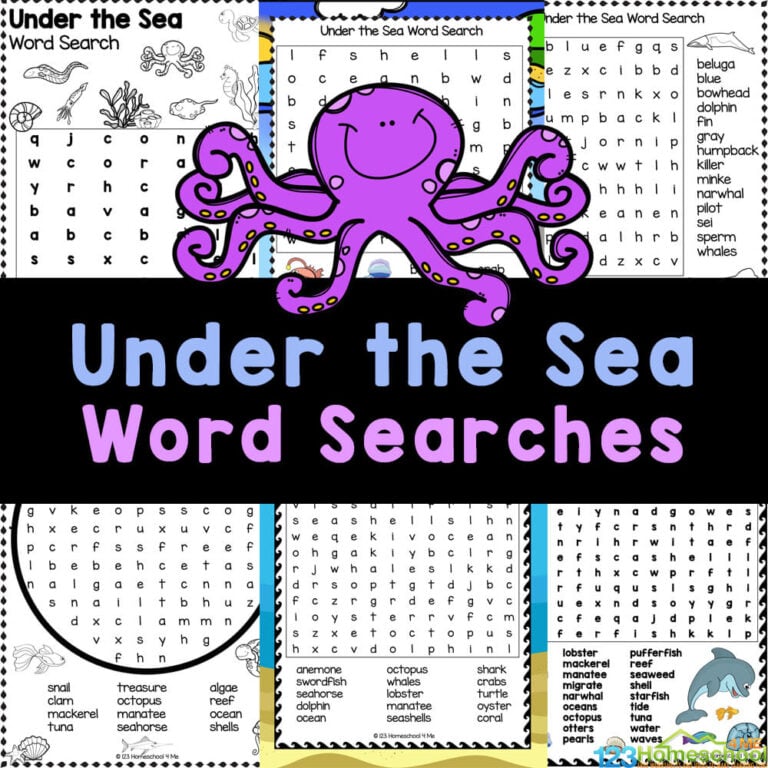 Looking for a quick and FREE idea for kids? Grab these free printable Under the sea word search for a FUN learning activity.
